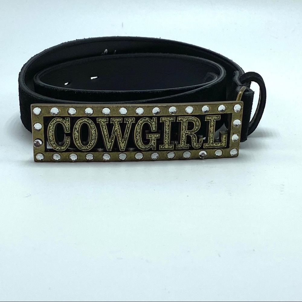 Cowgirl belt/rhinestone buckle rodeo western